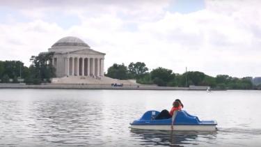 Tidal Basin, Jefferson Memorial, paddleboat, Washington DC, USA