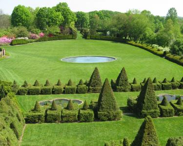 Aerial view of gardens