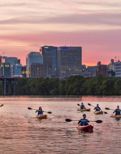 Kayakers on James River, Richmond, VA